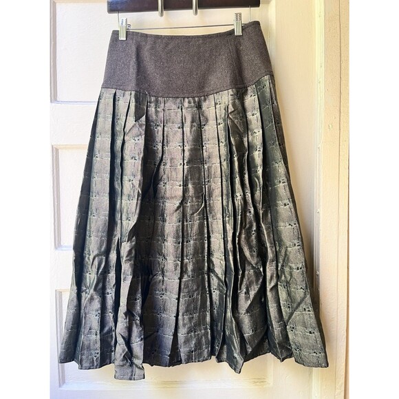Italian Grunge Dark Fairy Aline Skirt Wool Blend Steampunk grunge metallic S - Picture 1 of 8